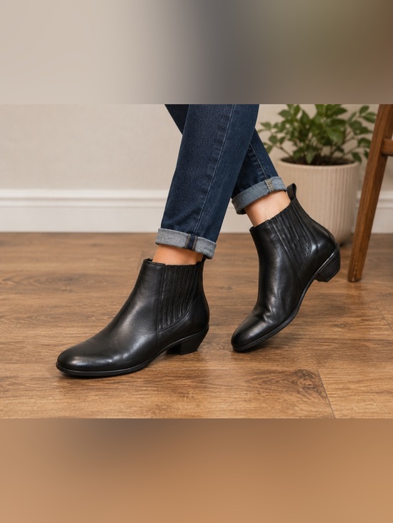 Ecco Shoes - ECCO Black Leather Chelsea Ankle Boots Women’s EU 38 US 7.5 8